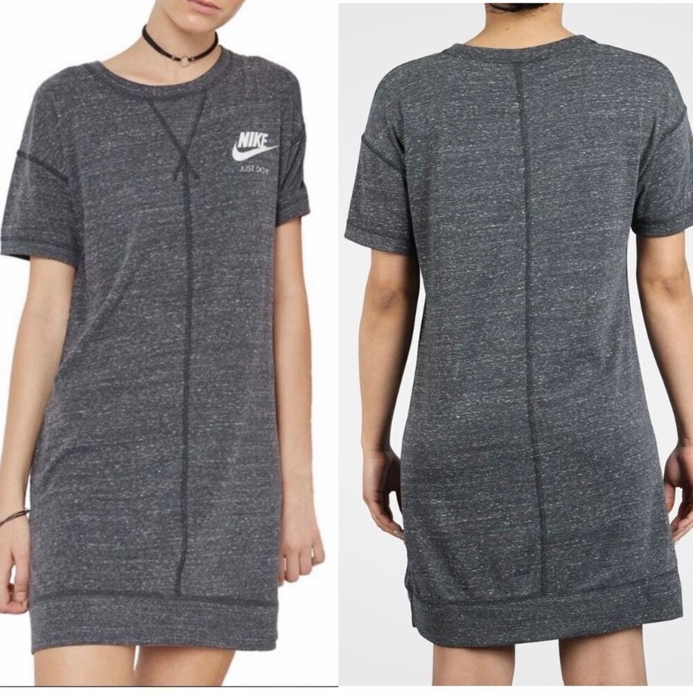 NIKE Heather Grey Gym Vintage Shirt Dress-M